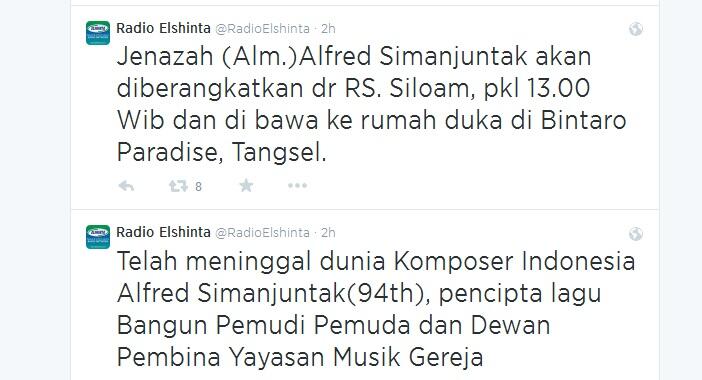 &#91;Berita Duka&#93; Alfred Simanjuntak telah meninggal dunia