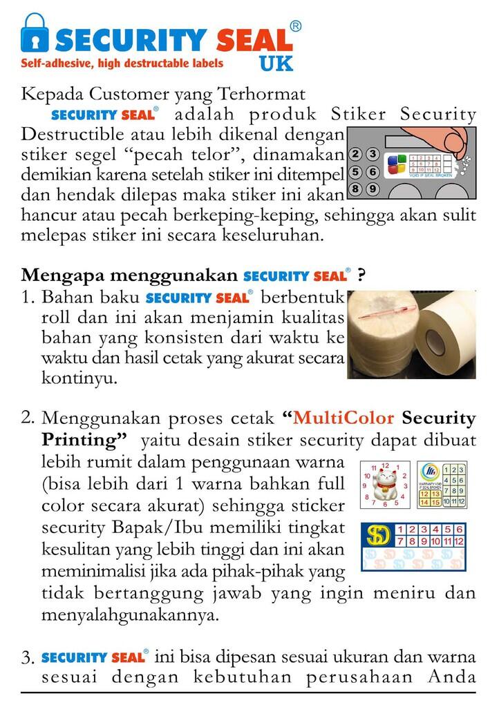 Stiker Segel Pecah Telor / Security Seals