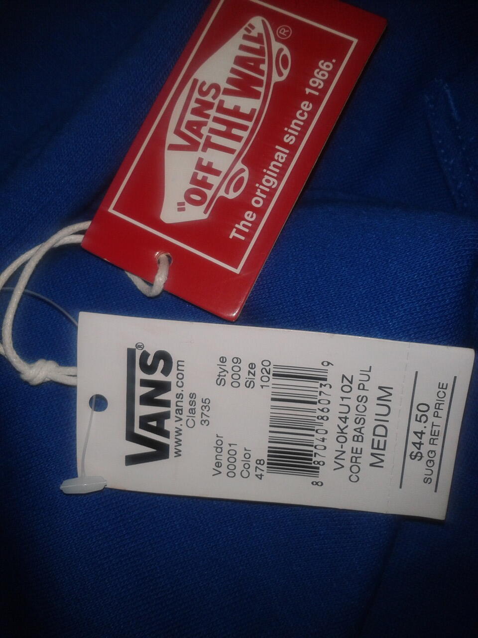 Jaket Vans Basics Pullover Hoodie - Blue Original