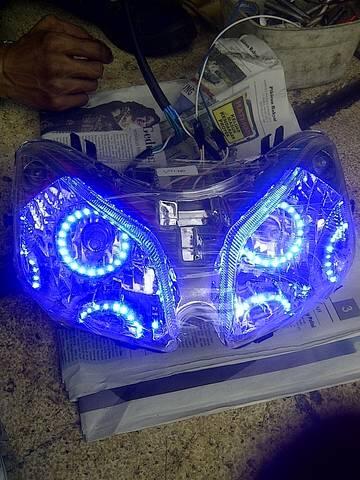 (wts)headlamp+angel eyes-led vario,vario techno/cbs, mio, mio soul, nouvo, new vixion