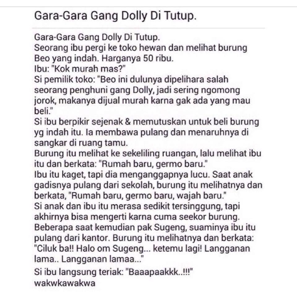 Gara-gara Dolly ditutup...