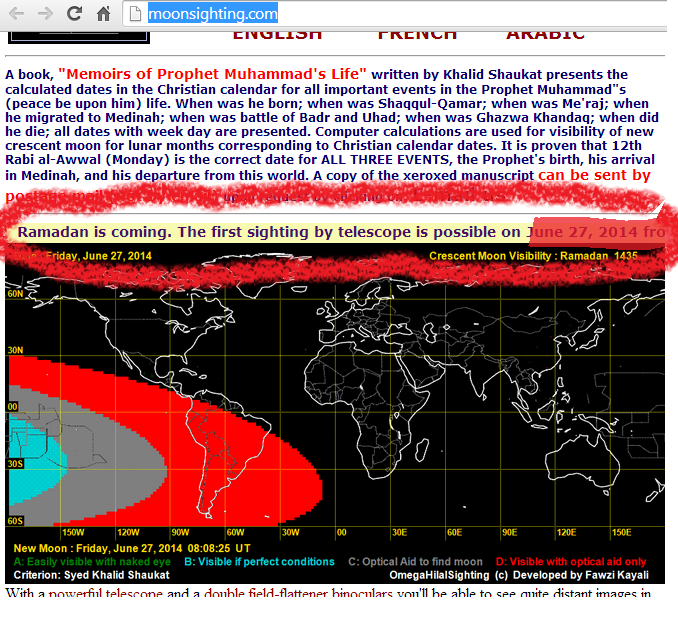 Awal Ramadhan 1435 Hijriah