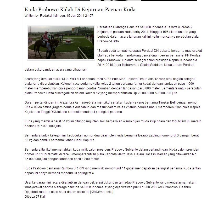 KASIHAN KUDA PRABOWO