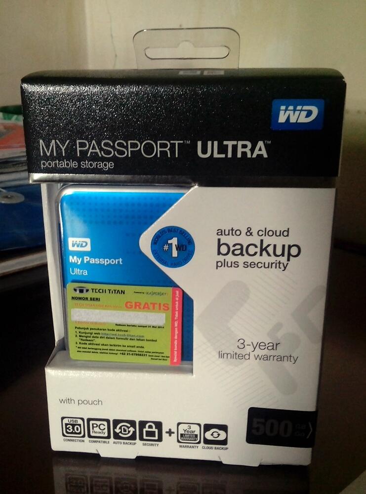 BNIB HDD External/Eksternal WD My Passport Ultra 500GB bisa Isi Movie Bogor
