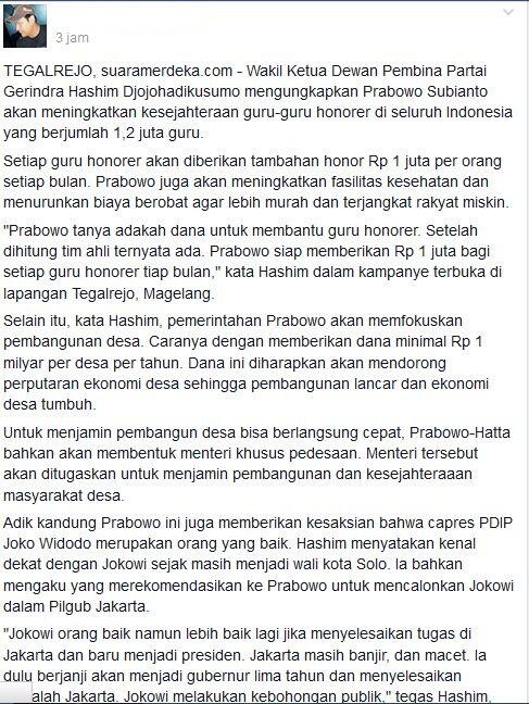 Fans Prabowo Masuk!! Fans Jokowi juga boleh deh
