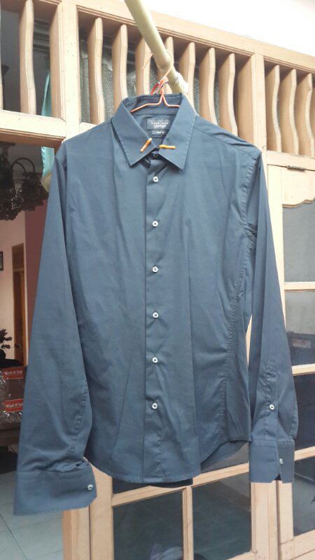 JUAL KEMEJA ZARA ORIGINAL100% - SIZE M (SLIMFIT) - 2ND - BLACK