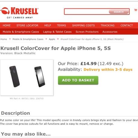 Krusell Color Cover iPhone 5 / 5s Premium Ultra Thin case (0.4mm) Harga Reseller