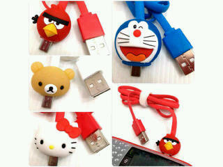KABEL DATA UNYU2 (ADA KEPALA KARTUN NYA : HELLOKITTY, DORAEMON,RILAKUMA, ANGRY BIRD)