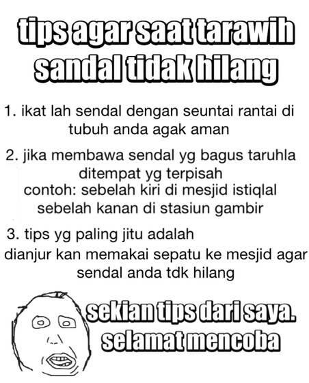 Inilah Tips Agar Sandal Anda Tidak Hilang Saat Tarawih...