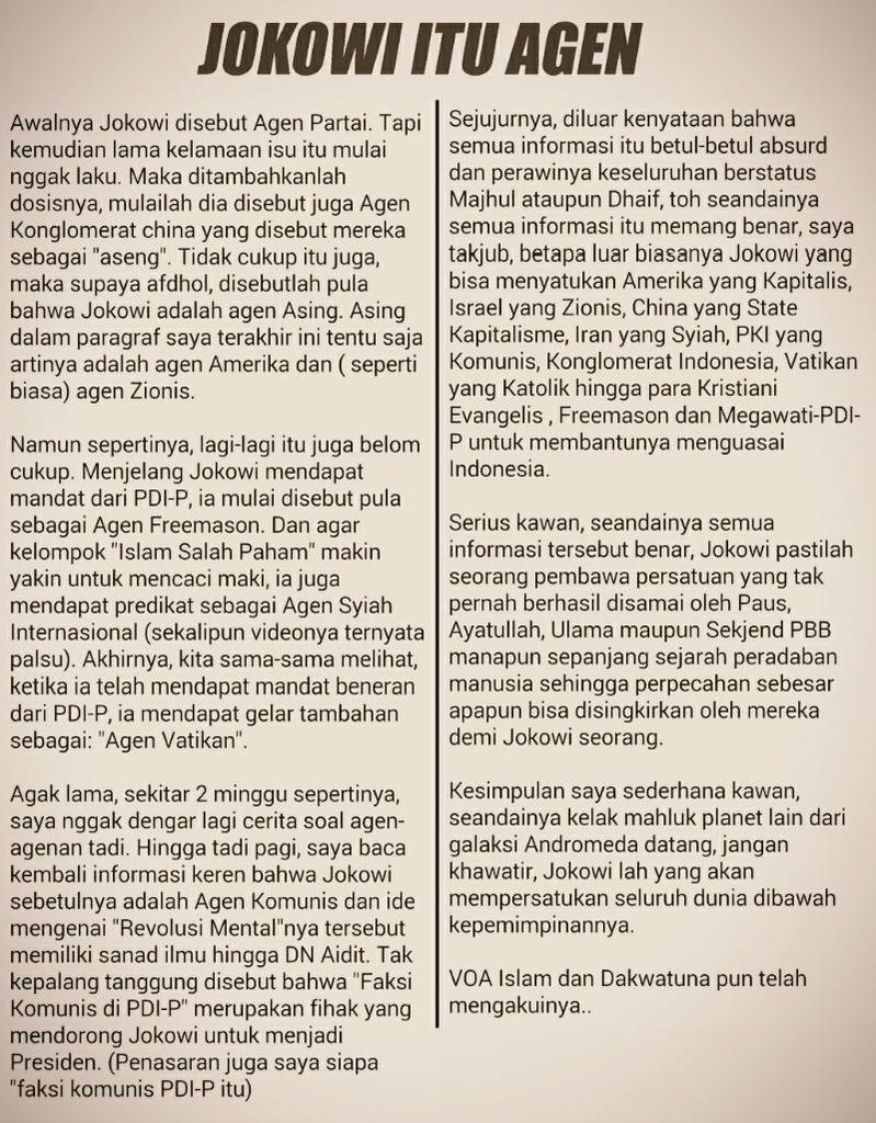AGAMA BUKAN PEDANG BERACUN DALAM BERPOLITIK!