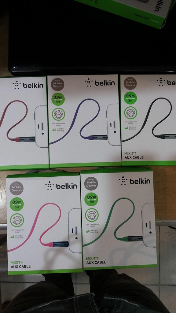 KABEL AUDIO AUX GRIFFIN BELKIN FLAT SPIRAL CONVERTER AUDIO SPLITTER APPLE GRIFIN ORI