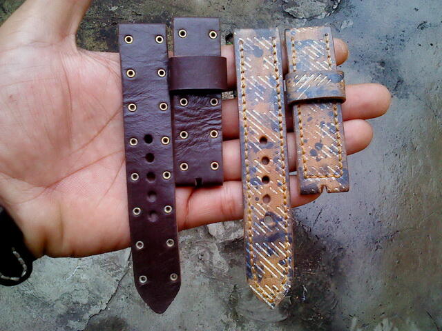 (PART 23) Leather Strap Vintage uk 18/20/22/24mm. ada 32 pieces...murahhh