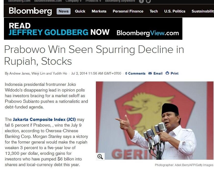 Sadis ... Morgan Stanley bilang Rupiah akan Rontok bila Prabowo Menang Pilpres