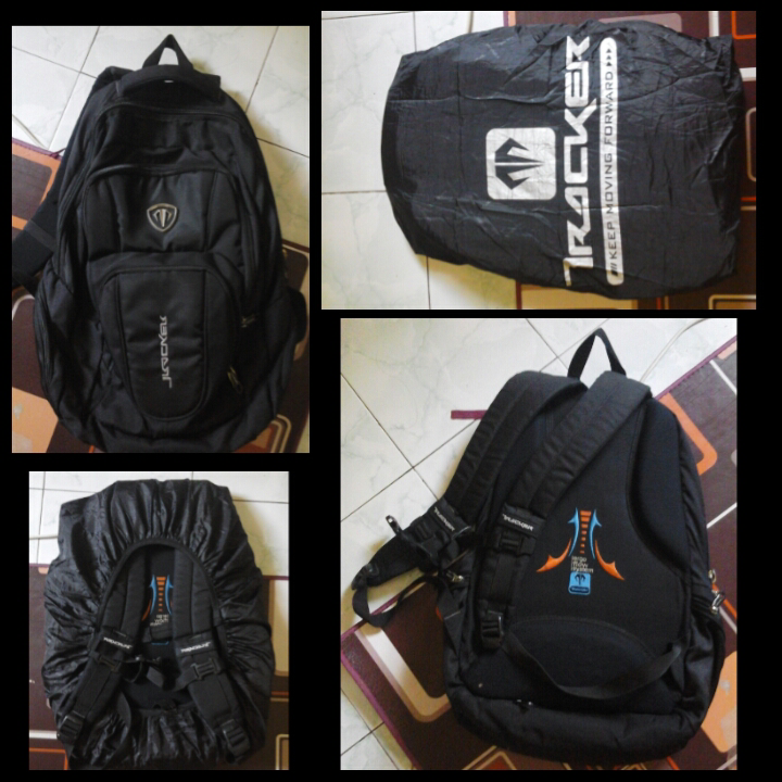 bongkar lemari, sandal, tas slempang kecil eiger, tas ransel tracker ori