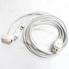 CABLE USB IPHONE 4/4S/5/5S 3 IN 1 UNIVERSAL ORIGINAL MURAH DIJAMIN !
