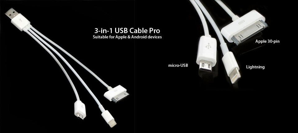 CABLE USB IPHONE 4/4S/5/5S 3 IN 1 UNIVERSAL ORIGINAL MURAH DIJAMIN !