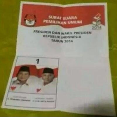 Terjawab Sudah Foto Kertas Suara Tanpa Gambar Capres No.2