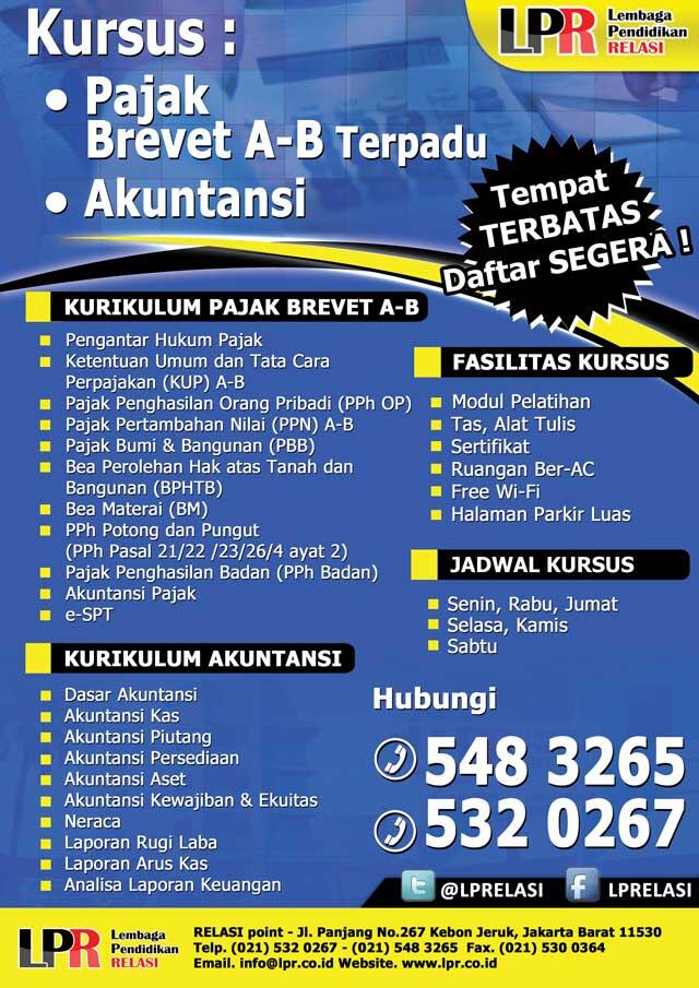 Kursus Pajak Brevet A-B dan Akuntansi LPR