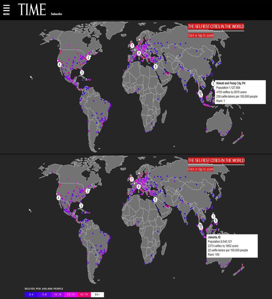 Ini Dia Ranking/Peringkat Kota-kota Paling "Selfie" Di Dunia &#91;WOW INDONESIA&#93;