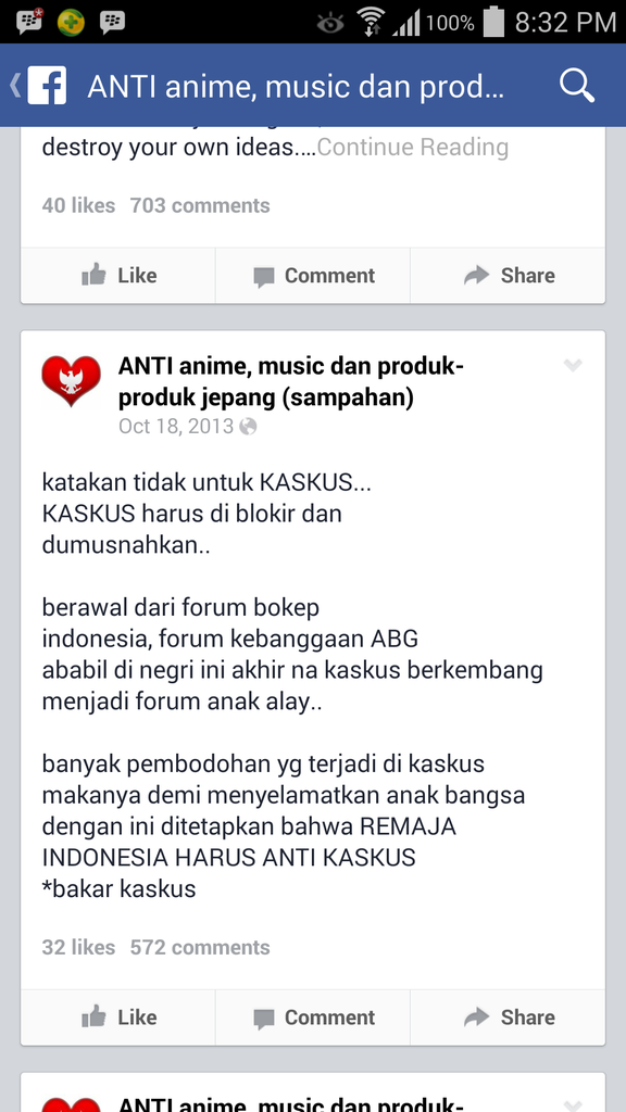 Fanspage Anti Anime Dengan Admin Yang Bikin Dongkol (Ngakak Inside)