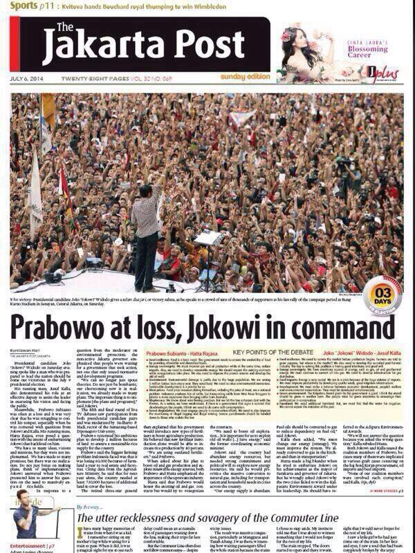 The Jakarta Post : Prabowo at Loss, Jokowi In Command