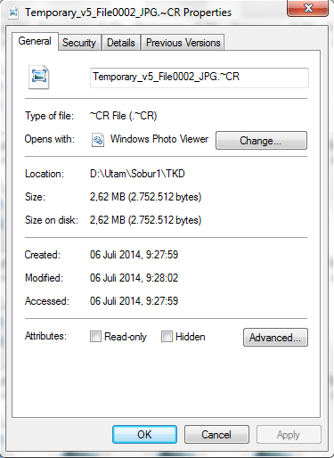 &#91;ASK&#93; Cara membuka file yang ber ekstensi .~CR gimana yah gan ??