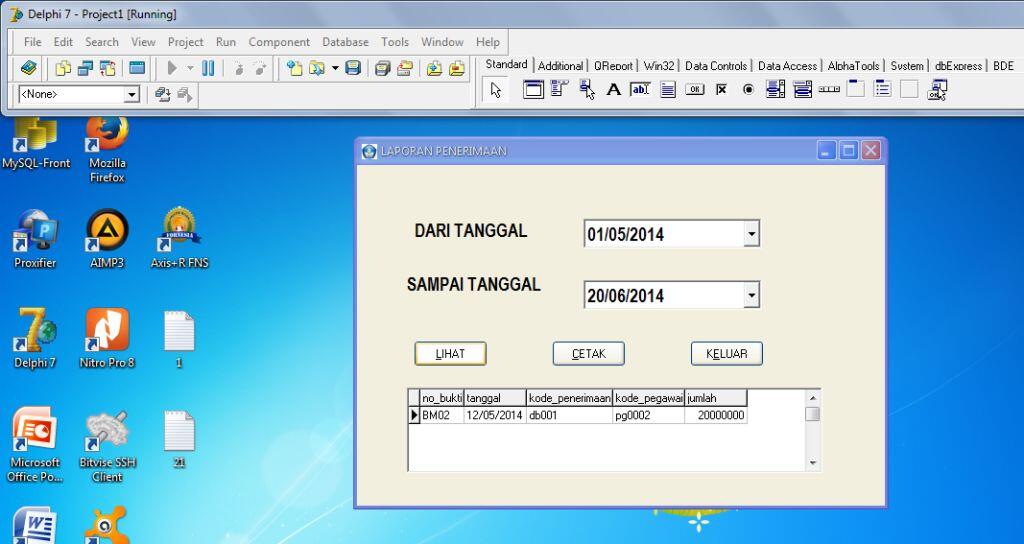 cara menampilkan laporan berdasarkan tanggal di qreport