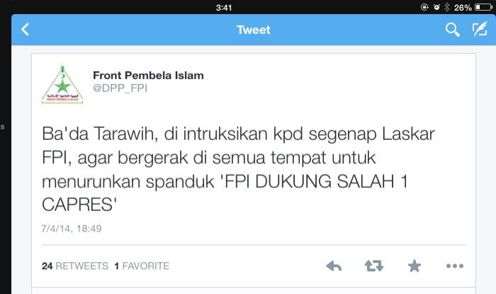 Berita Lawak - FPI Tarik Mundur Dukungannya dari Prabowo