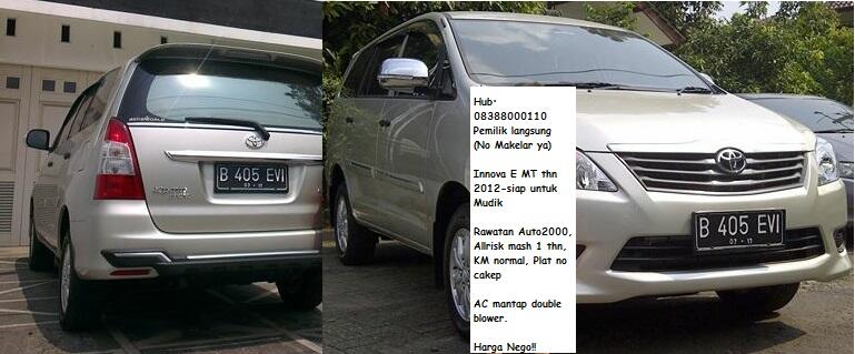 Jual Mobil Innova E MT Tahun 2012 - SIap untuk Mudik 2014
