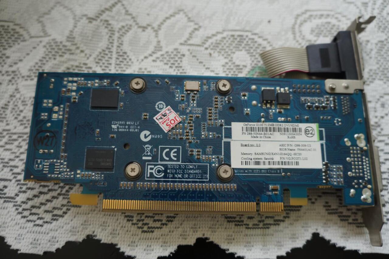 VGA PCI-E NVIDIA GFORCE G100 512 MB 64 BIT DDR2