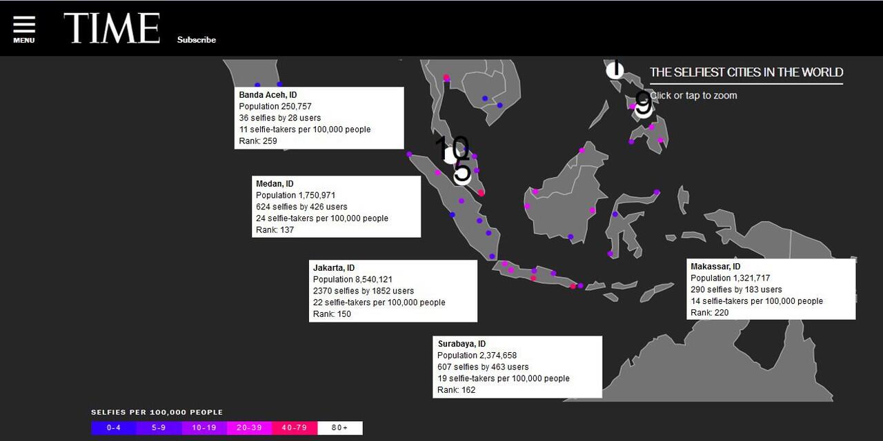 Ini Dia Ranking/Peringkat Kota-kota Paling "Selfie" Di Dunia &#91;WOW INDONESIA&#93;