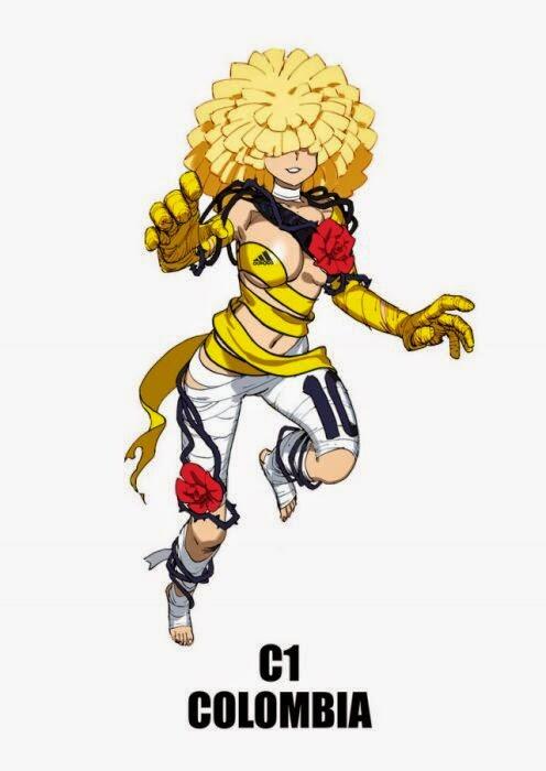 Anime Maskot Tim Tim Di Piala dunia 2014 Brazil .