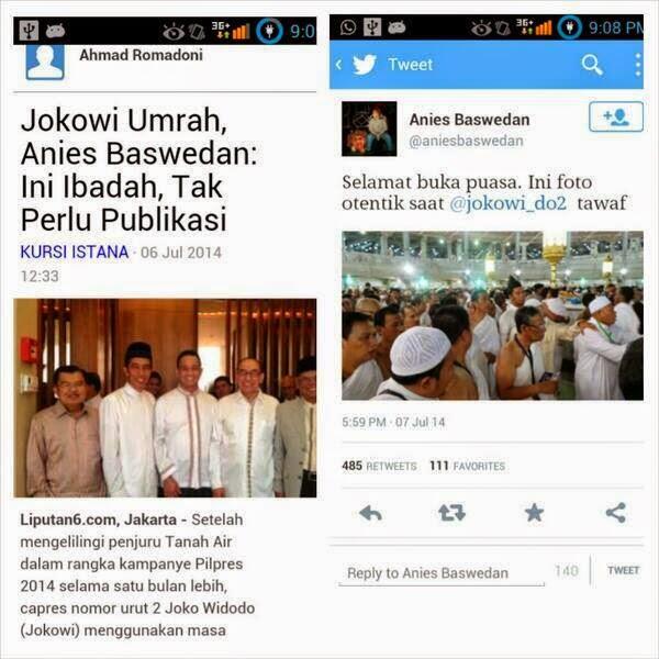Ibadah Tak Perlu Publikasi: Antara Umroh Jokowi Dan umroh Prabowo