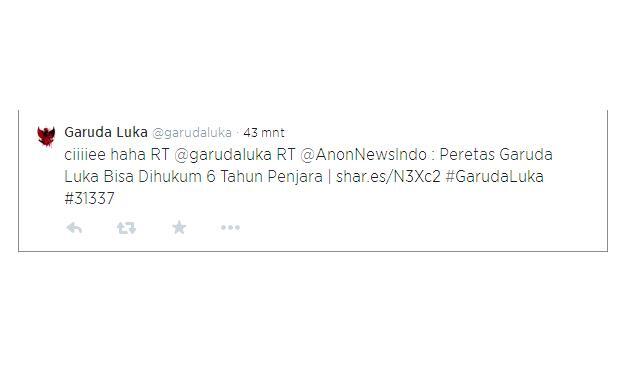 &#91;@garudaluka&#93; Peretas Garuda Luka Bisa Dihukum 6 Tahun Penjara #GarudaLuka #31337