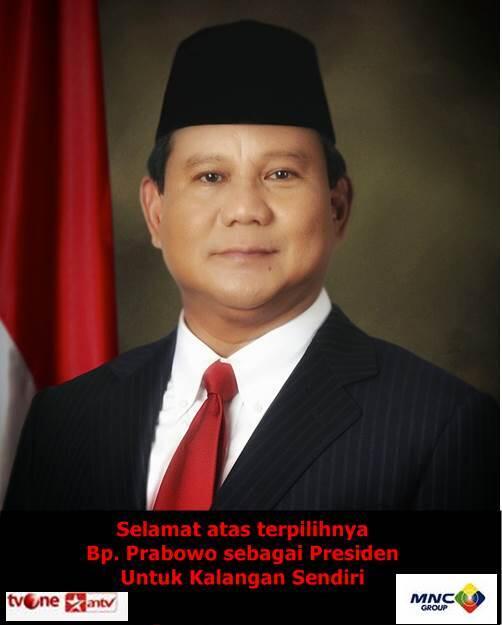 Selamat atas kemenangan Pak Prabowo , buat panastak survei abal2 kok dipercaya