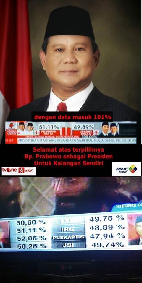 Quick count yang memenangkan jokowi tidak valid !!! jangan percaya propaganda