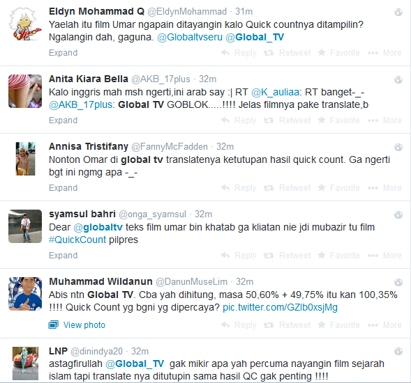 Hasil QuickCount Mengahalangi Substitle Tanpa Henti, Penonton Marah