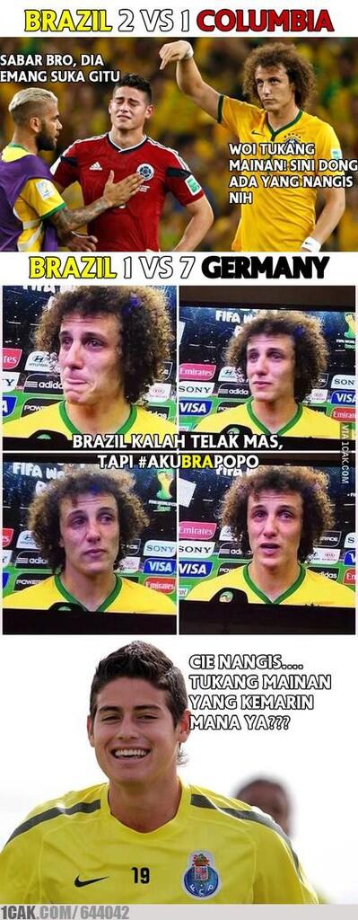 kumpulan gambar lucu Brazil 1 vs Germany 7 