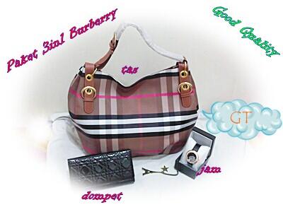 SUPLIER PAKETAN BURBERRY 3in1 TAS,DOMPET,JAM TANGAN