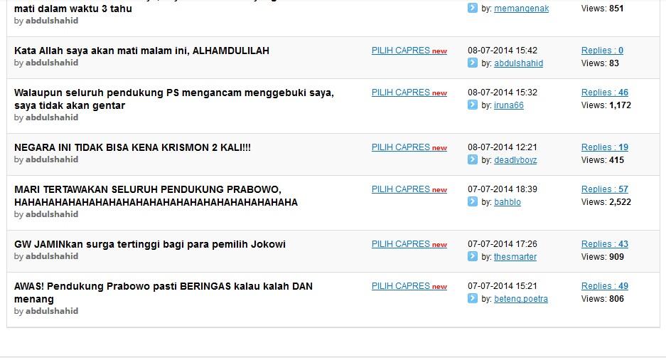 Pendukung pak Joko dan, Pak Bowo, AYO MASUK