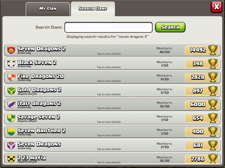 Join Clan di Clash Of Clan dan clannya Seven Dragons &amp; Seven Dragons 2