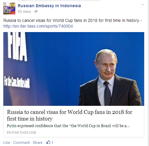 (HOT) Piala dunia 2018, Bebas masuk russia tanpa Visa