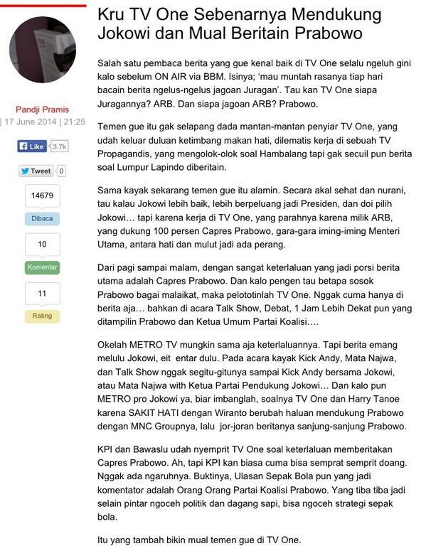 Curhatan Kru TV One