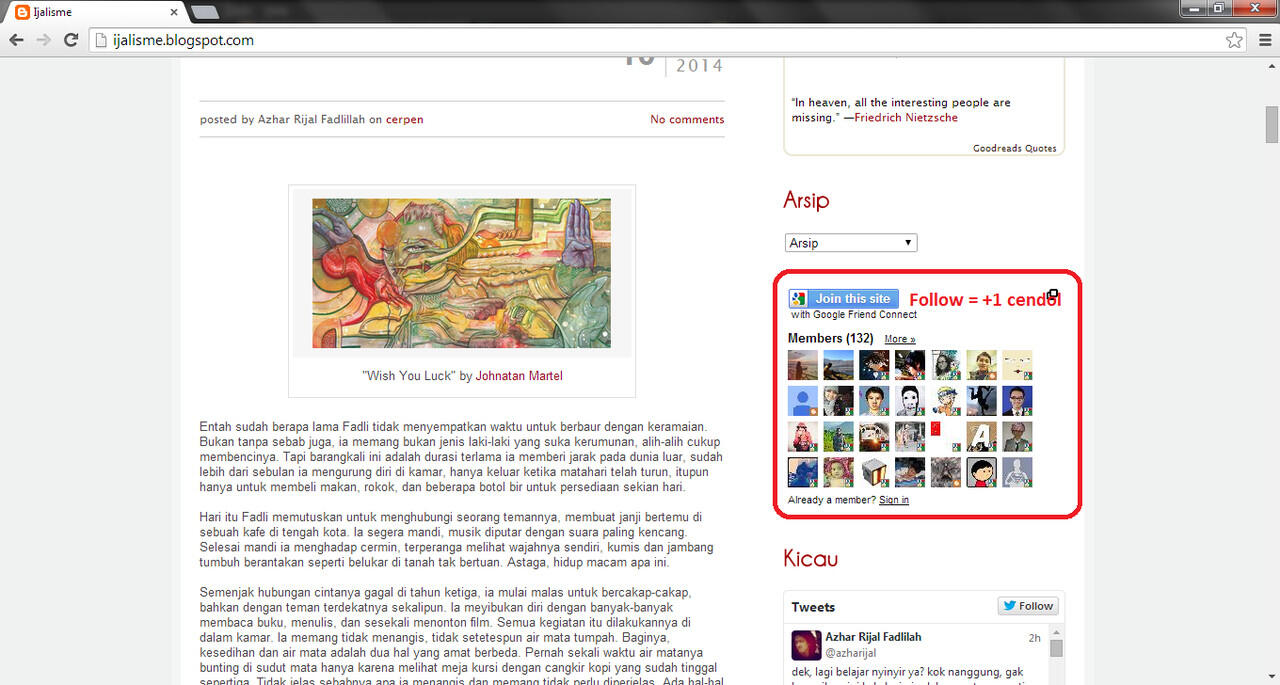 Follow Blogspot +1 Cendol