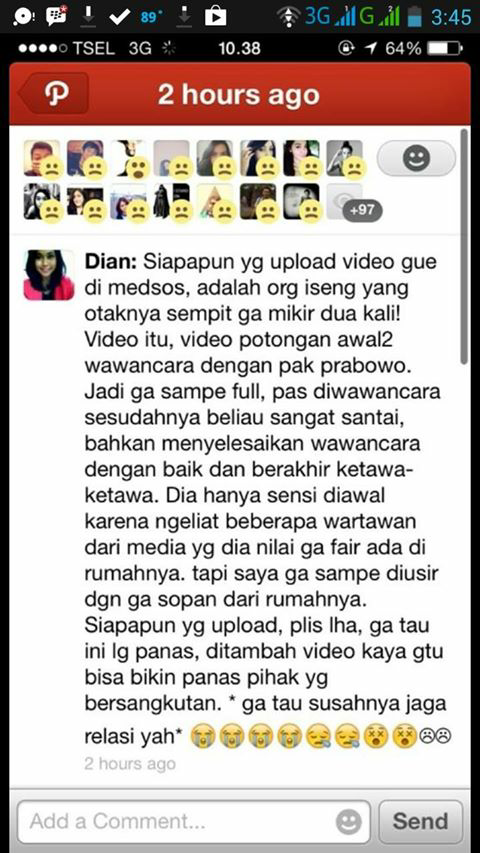 Path Wartawati yang dimarahi Parabowo