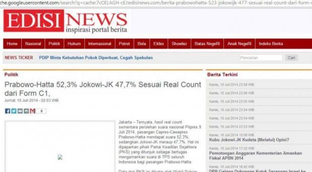 Real Count PKS Falsu
