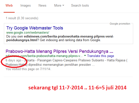 Cara Akses Webpage yg dihapus EDISINEWS yang berisi penipuan HASIL REAL COUNT PKS