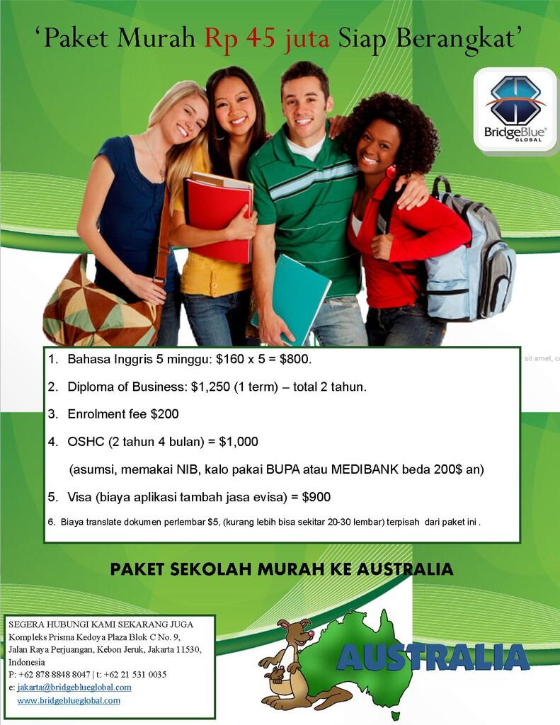 Paket Sekolah Murah Ke Australia 45 Juta Siap Berangkat