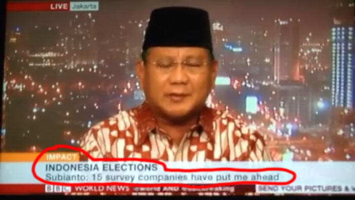 Ini dia 15 lembaga survey yang memenangkan Quick Qount Prabowo