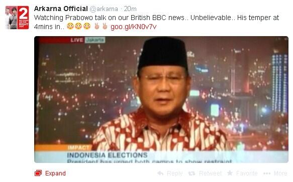 Wadddoohhhh knp beginiii - Prabowo Subianto on BBC World News Impact